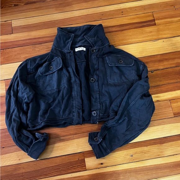 Free People Saturday Shirt Jacket / Washed Black - Picture 7 of 10
